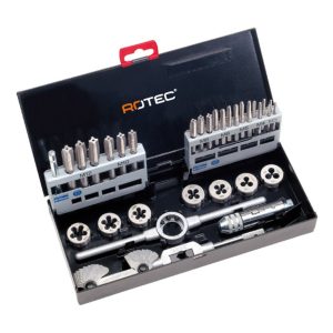 Handtappen- en snijplatenset, 33-dlg., M3-M12