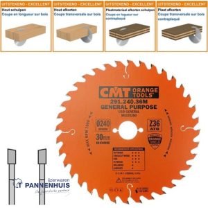 CMT Universele cirkelzaag HW 240x30x2,8 Z36 Massieve houtsoorten, Multiplex