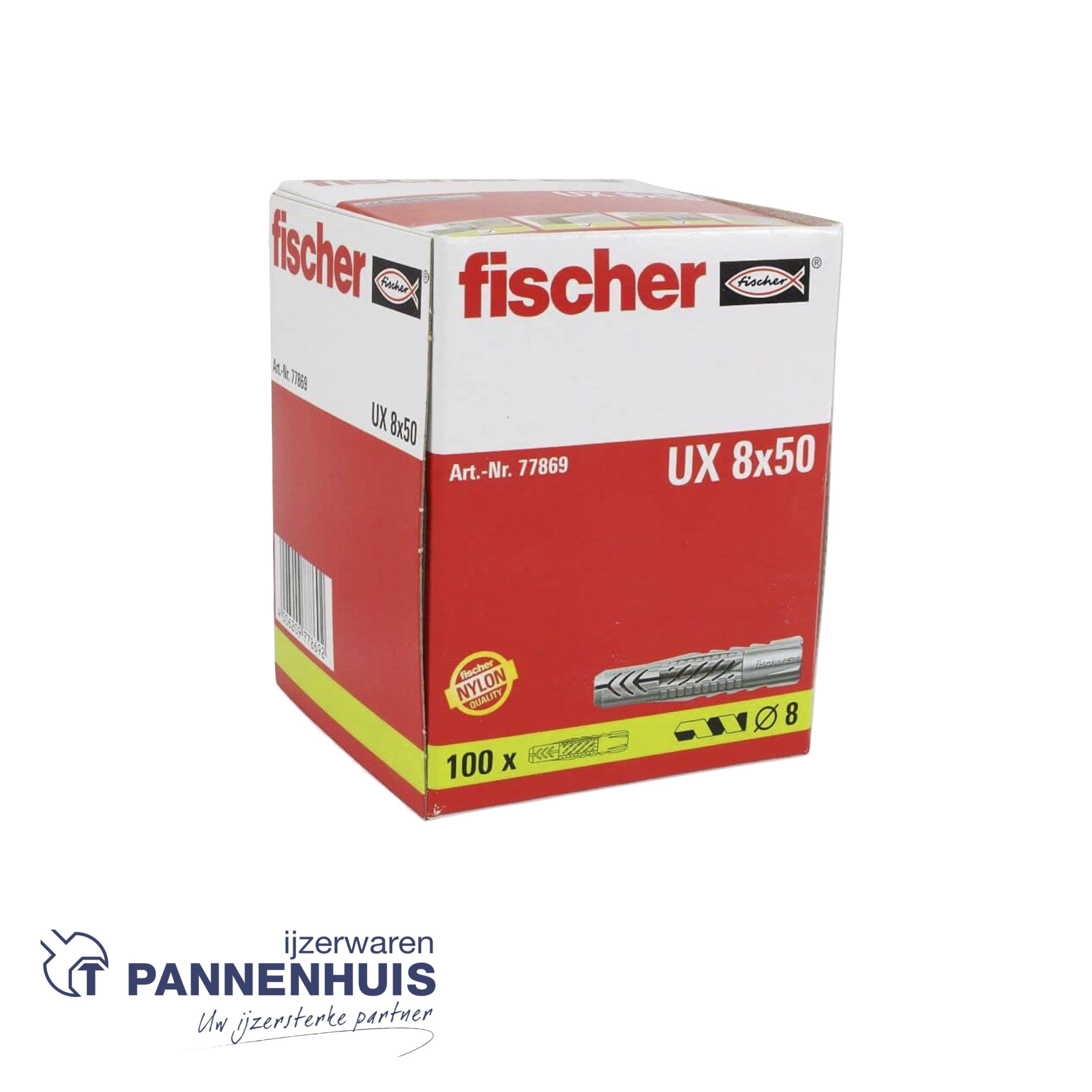 fischer Universeelplug UX 8 x 50 zonder kraag (100st) - Afbeelding 2