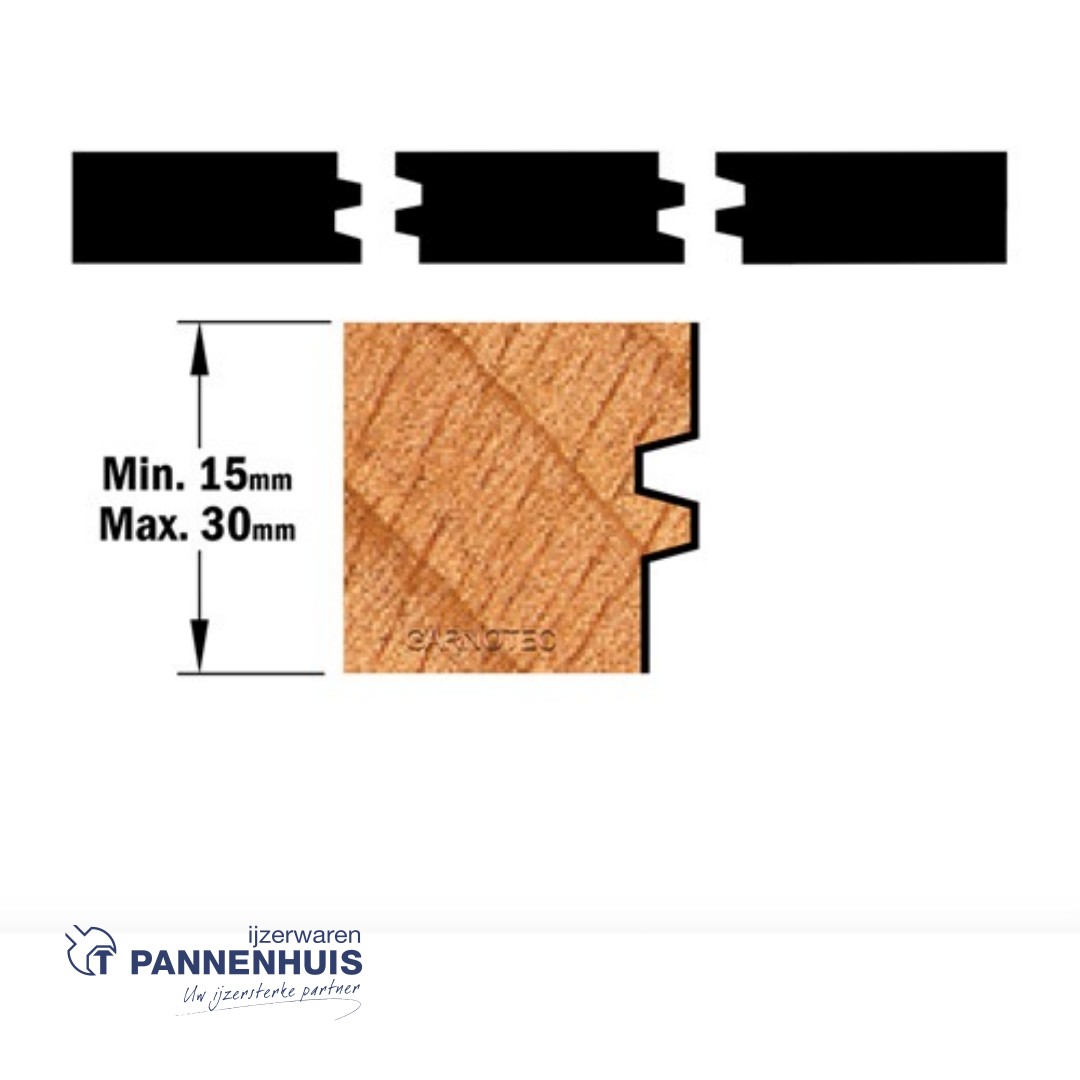 CMT Trapezium verlijmfrees HW D=44,4 x 32mm L=70 S=12 Z2 - Afbeelding 3