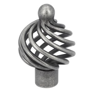 Meubelknop CAGE 34 mm Tinnen antiek (108 7)