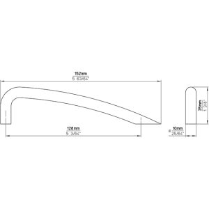 Meubelgreep halve BOW RVS 128 mm (47 13)