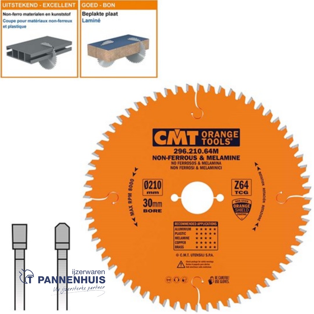 CMT Cirkelzaag HW 210x30x2,8 Z64 Aluminium, Composiet