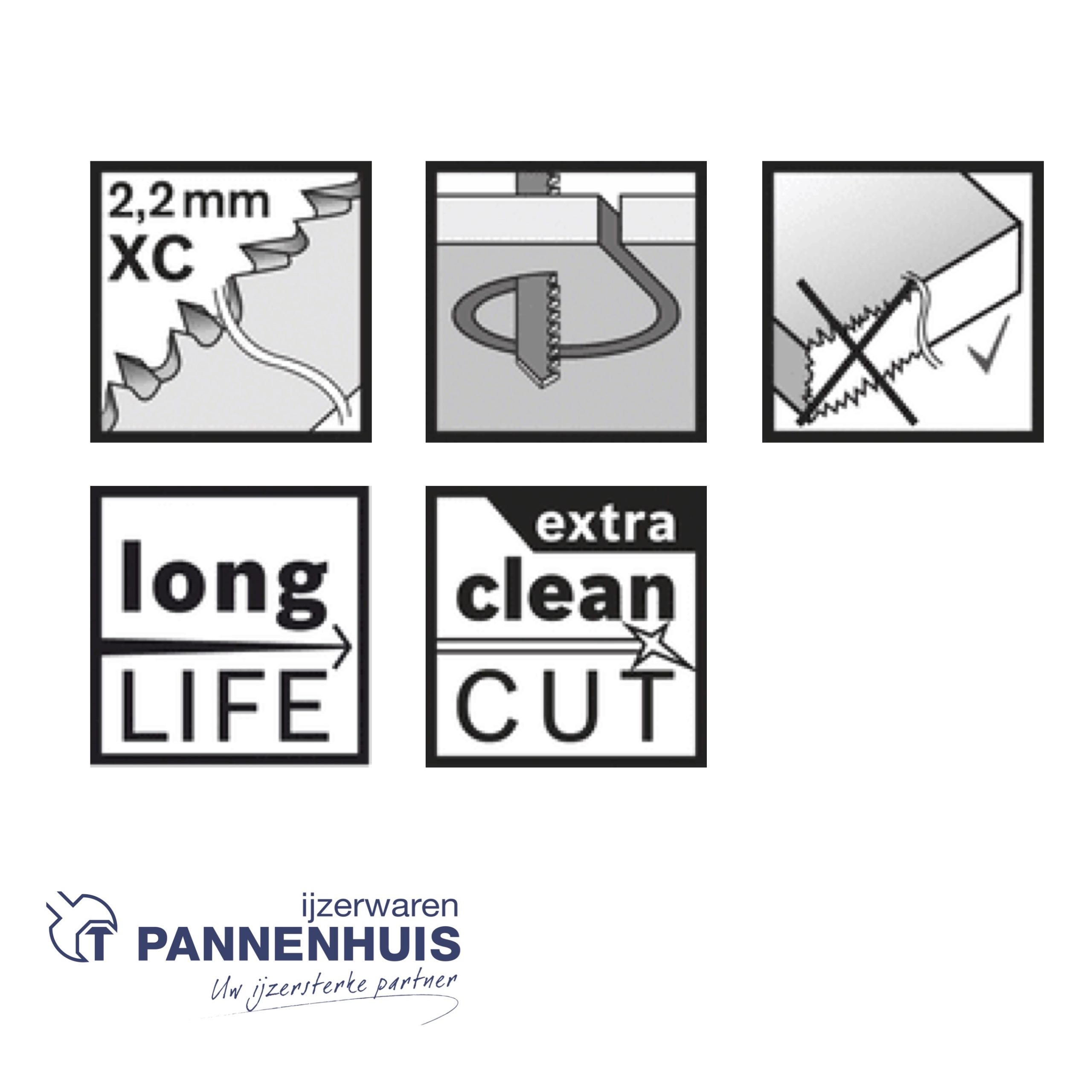 Bosch Decoupeerzaagblad T308 BFP Hardwood 2x clean 5x - Afbeelding 2