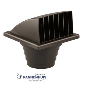 Renson PVC dampkaprooster met klep nr.741 (100->130) Bruin