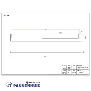 JOLIE A-SYMM meubelgreep Old Silver 333x33x8,5 CC320 (90 22)
