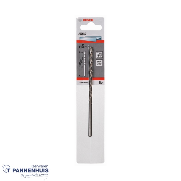 Bosch Metaalboor HSS-G, DIN 340, 5 x 87 x 132 mm - Afbeelding 2