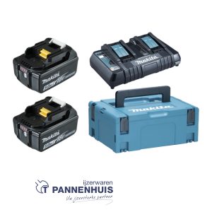 Makita Accu Powerpack BL1850 x 2 + DC18RD (18v 5,0Ah)