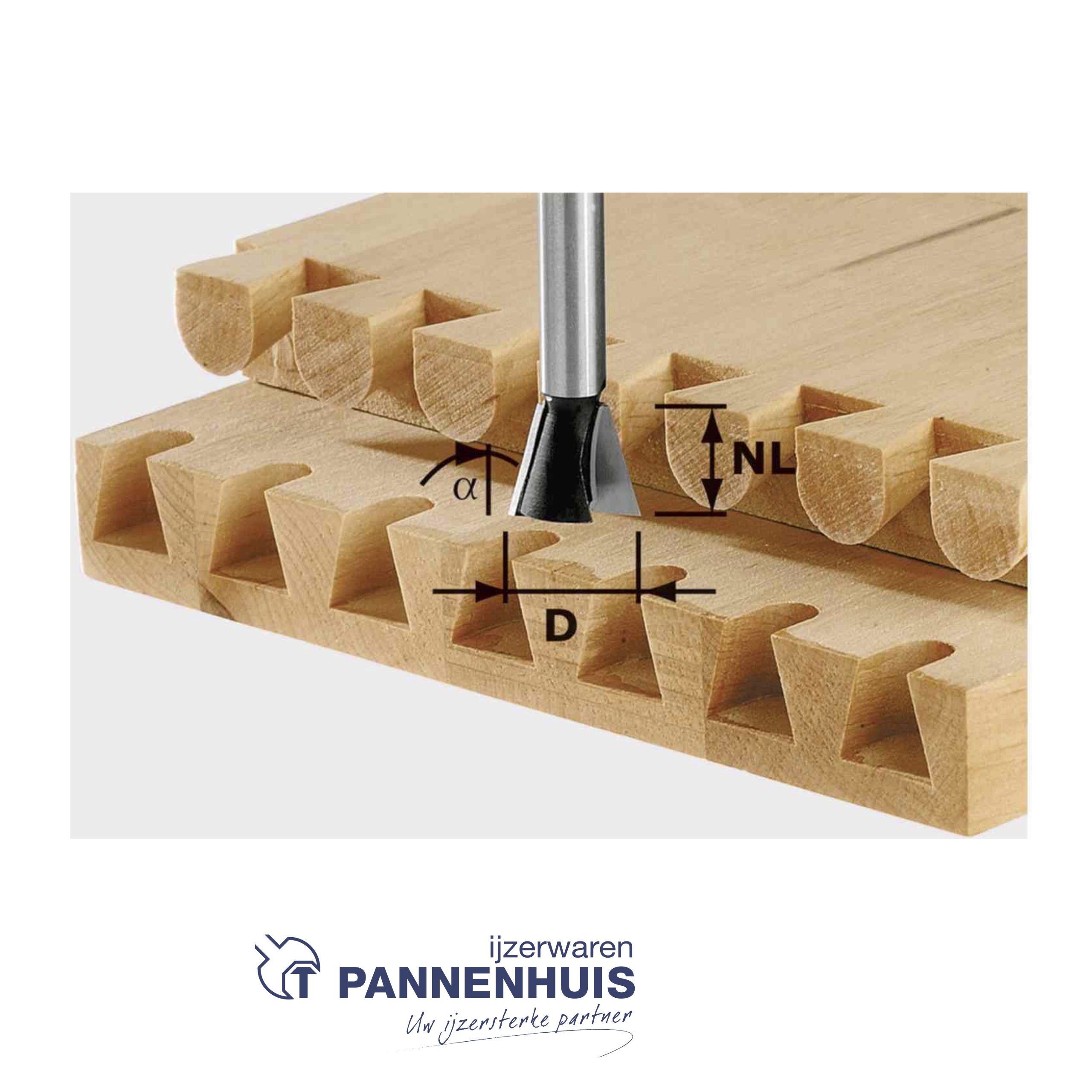 Festool Zwaluwstaartfrees HW S8 D20/26/10°