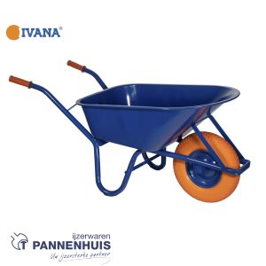 Ivana Kruiwagen staal 85L. Ronde buis. metalen velg. Anti-lek wiel