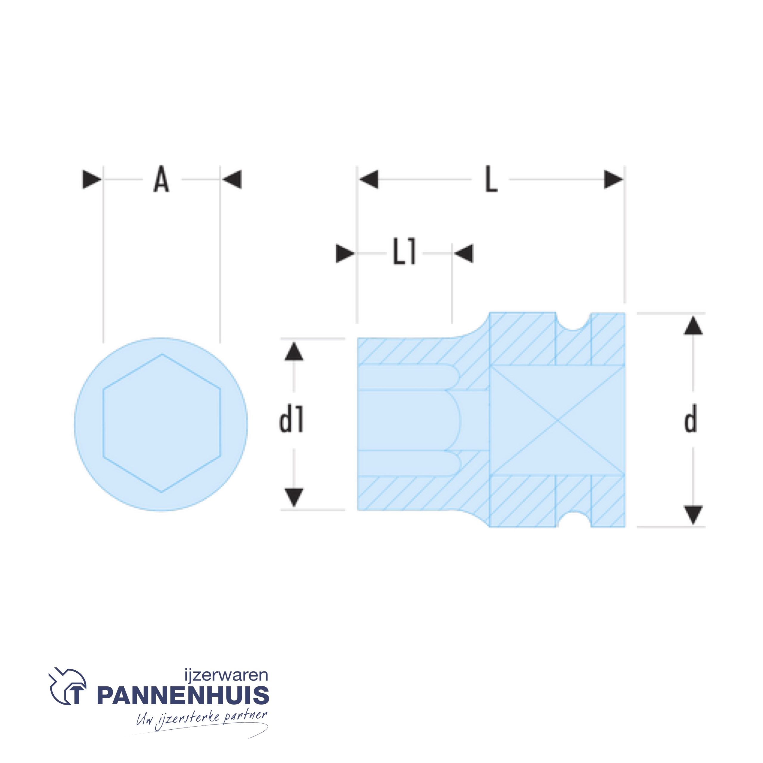 Facom NM.27A DOPPEN IMPACT 1' 6 KANT 27 MM - Afbeelding 2