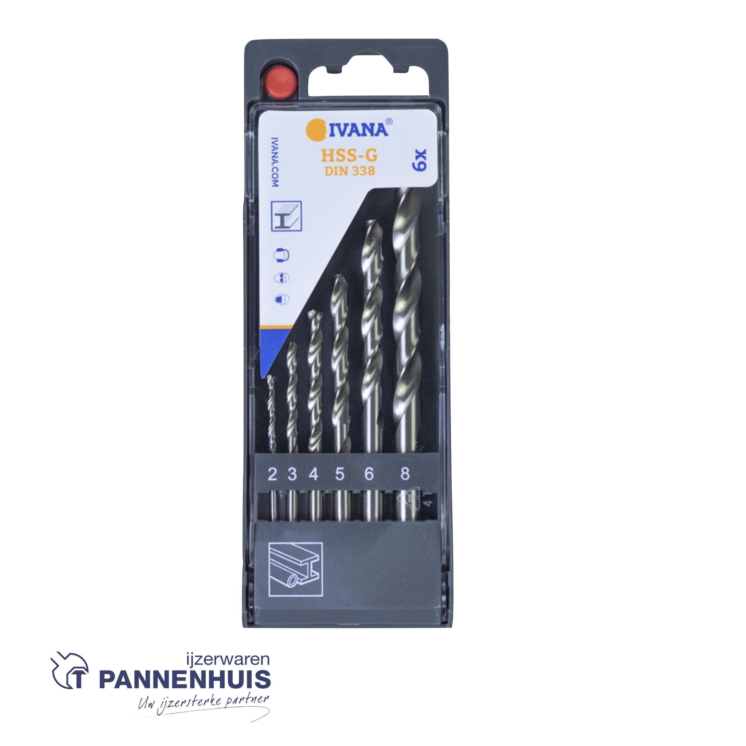 Ivana spiraalborenset HSS-G geslepen DIN 338 6-delig