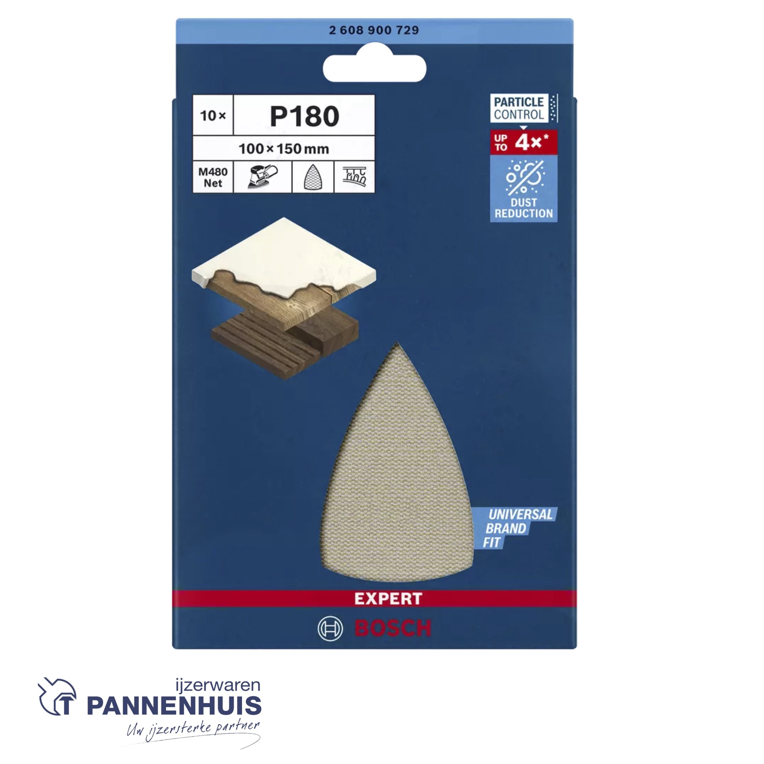 Bosch Schuurnet 100 x 150 mm, K180, 10x M480 - Afbeelding 2