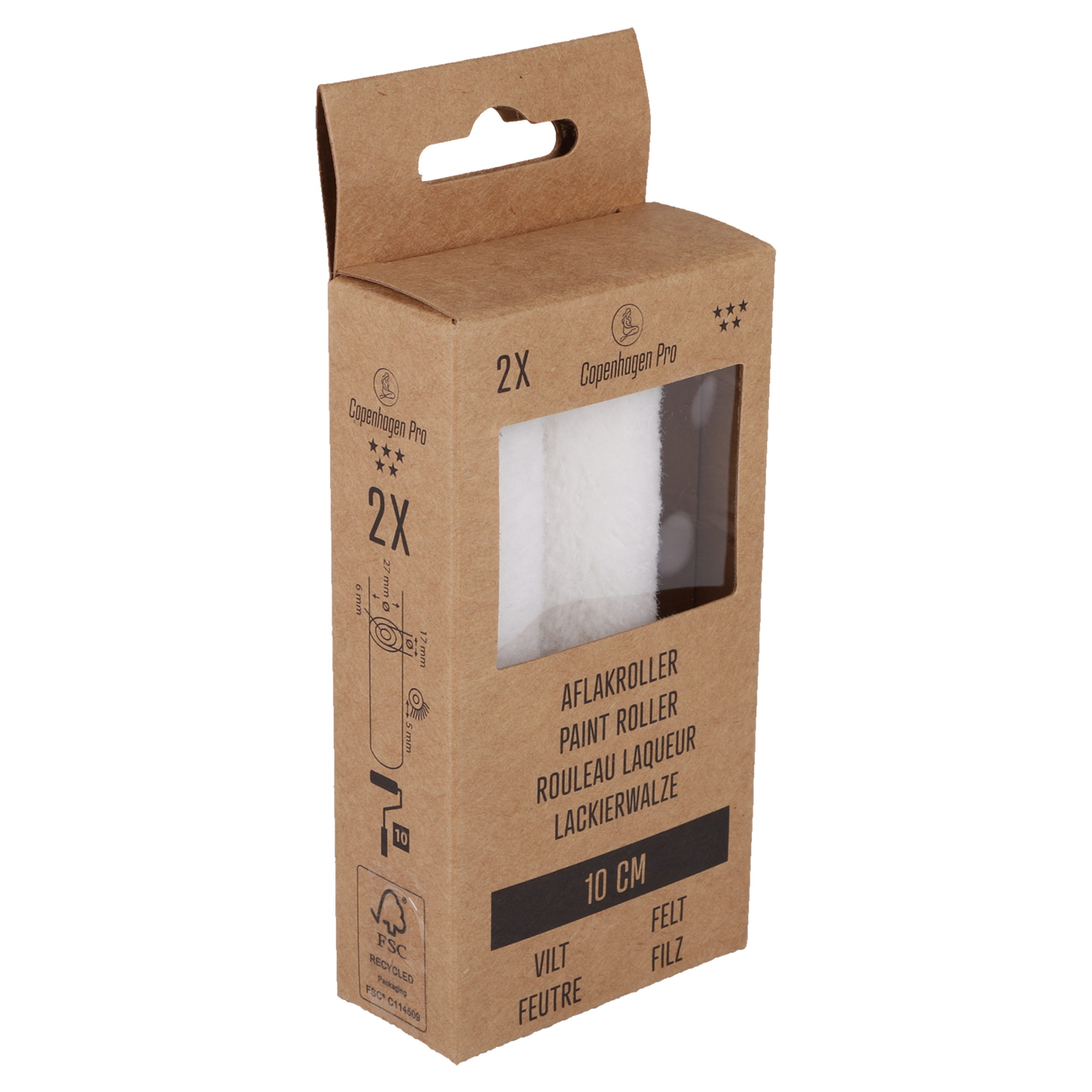 Copenhagen Pro aflakroller vilt - 5 mm poolhoogte - 10 cm - wit (2 stuks) - Afbeelding 3