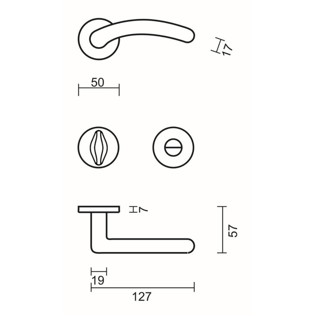 Deurkruk Pro ANGEL INOX LOOK R+WC - Afbeelding 2