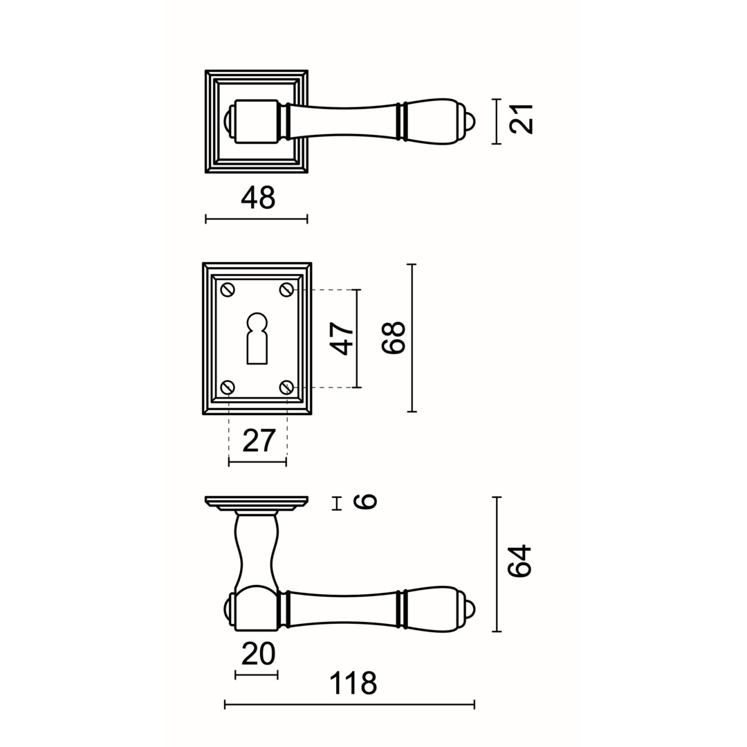Deurkruk Pro CARRE ROEST R+E - Afbeelding 2