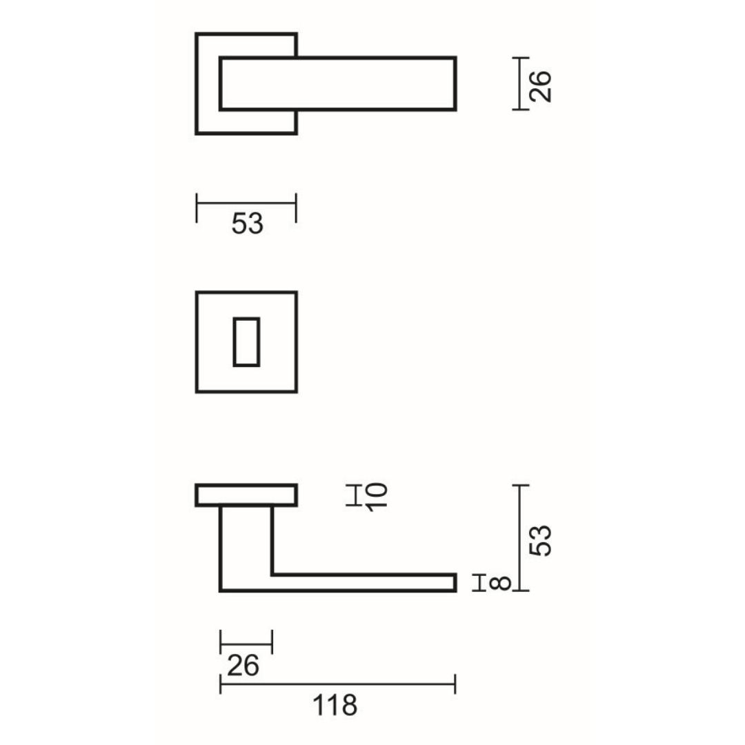Deurkruk Pro CUBICA INOX LOOK R+E - Afbeelding 2