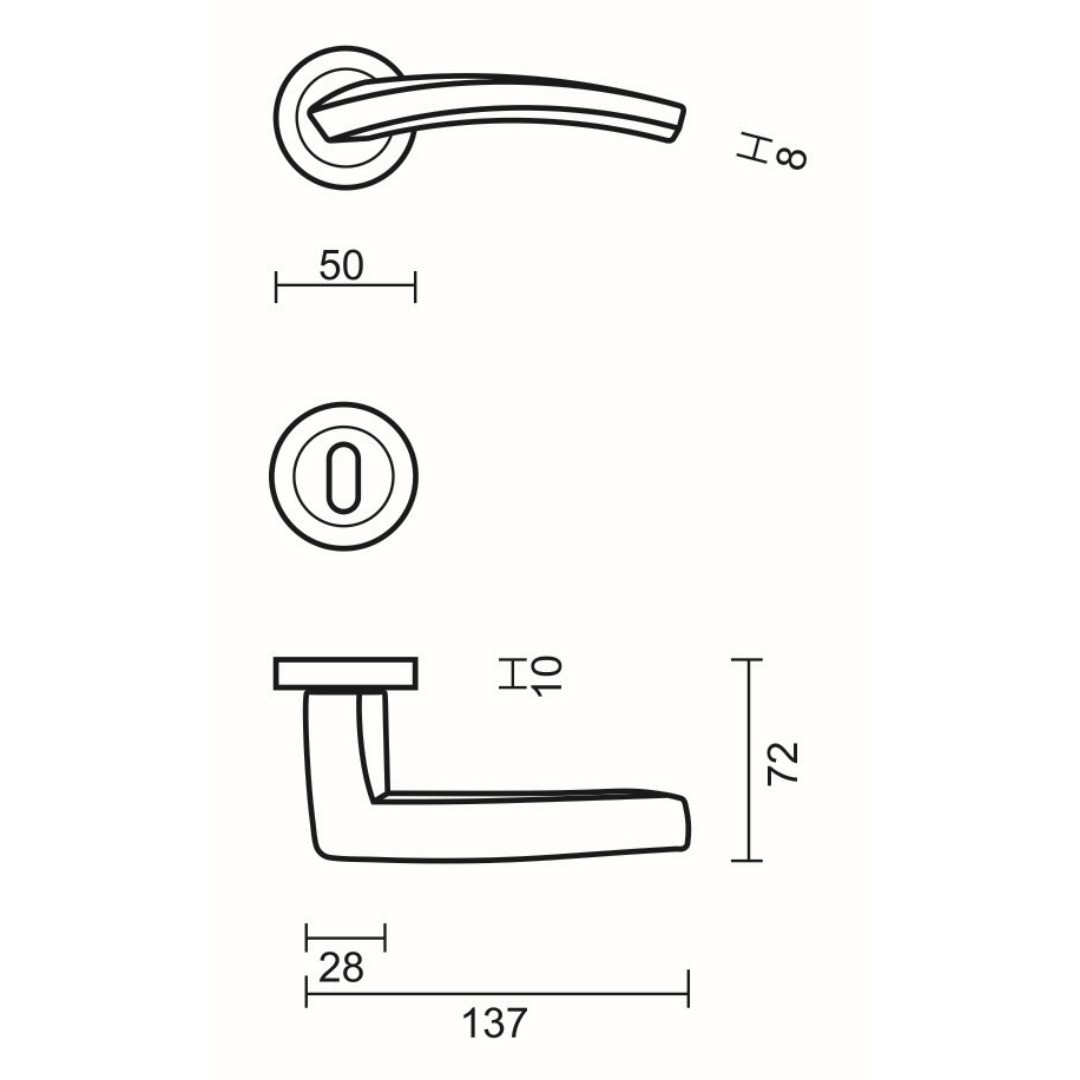 Deurkruk Pro DUNE INOX LOOK R+E - Afbeelding 2
