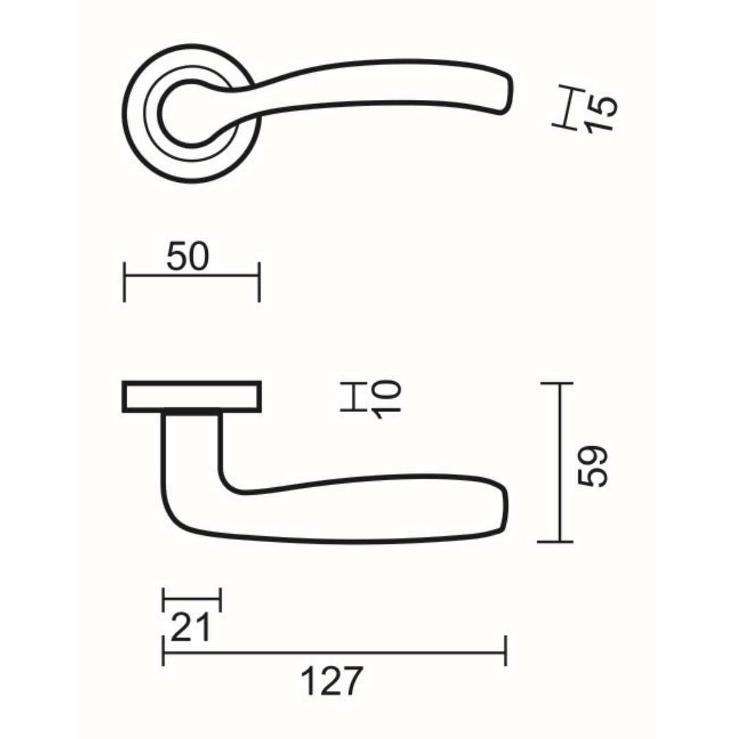 Deurkruk Pro EASY INOX LOOK R+NO KEY - Afbeelding 2