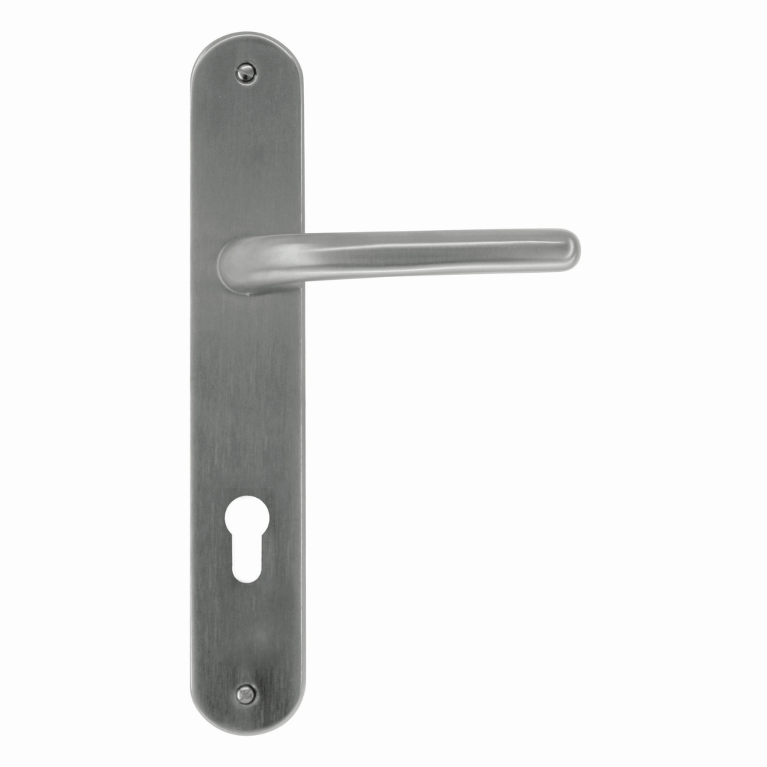 Deurkruk Pro LILLA INOX LOOK PLAAT+CYL 85MM