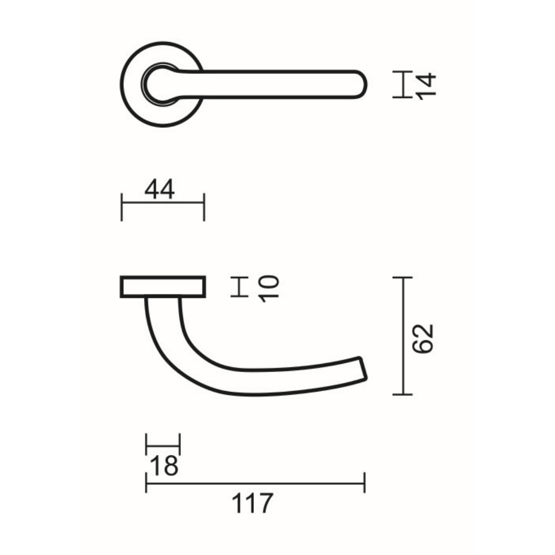 Deurkruk Pro LILLA INOX LOOK R+NO KEY - Afbeelding 2