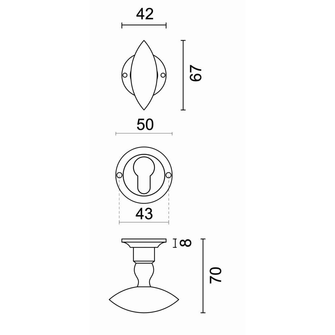 Deurkruk Pro OLINA ZWART R+E CYL - Afbeelding 2