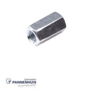 verbindingsmoer M 8x10mm verzinkt din 6334 (100st)