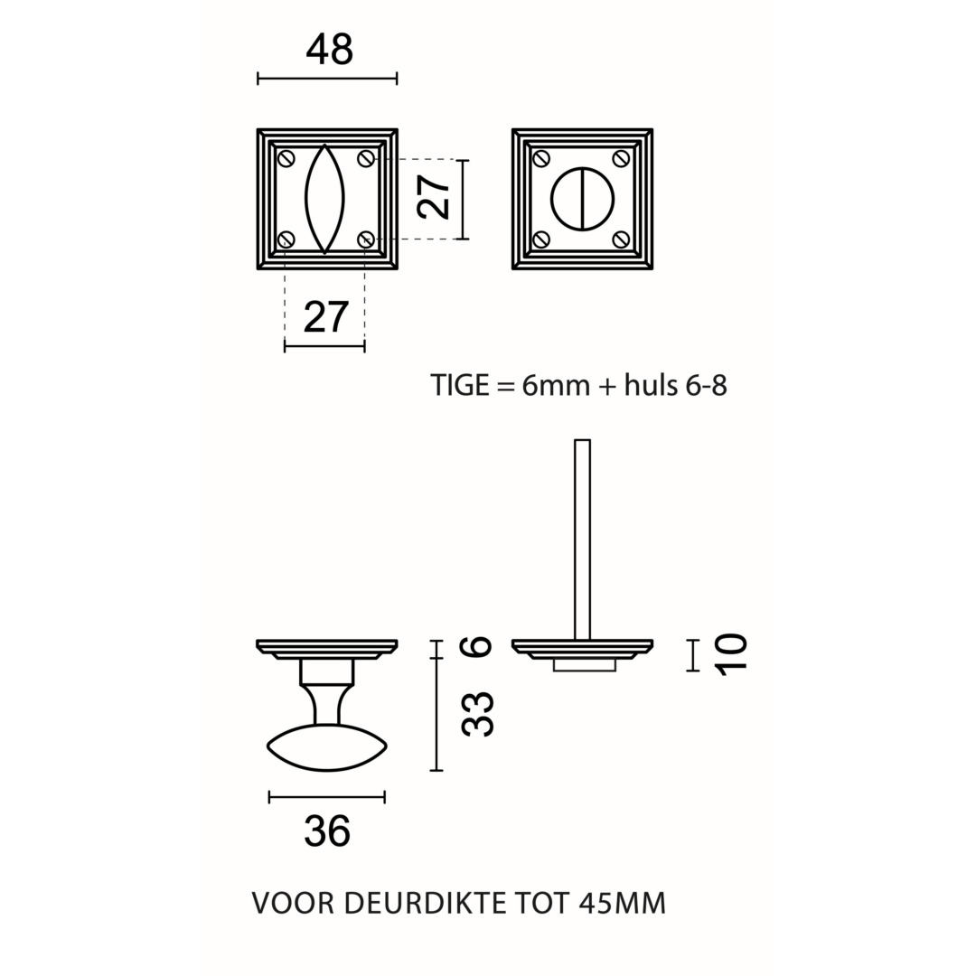 WC garnituur CARRE ROEST - Afbeelding 2