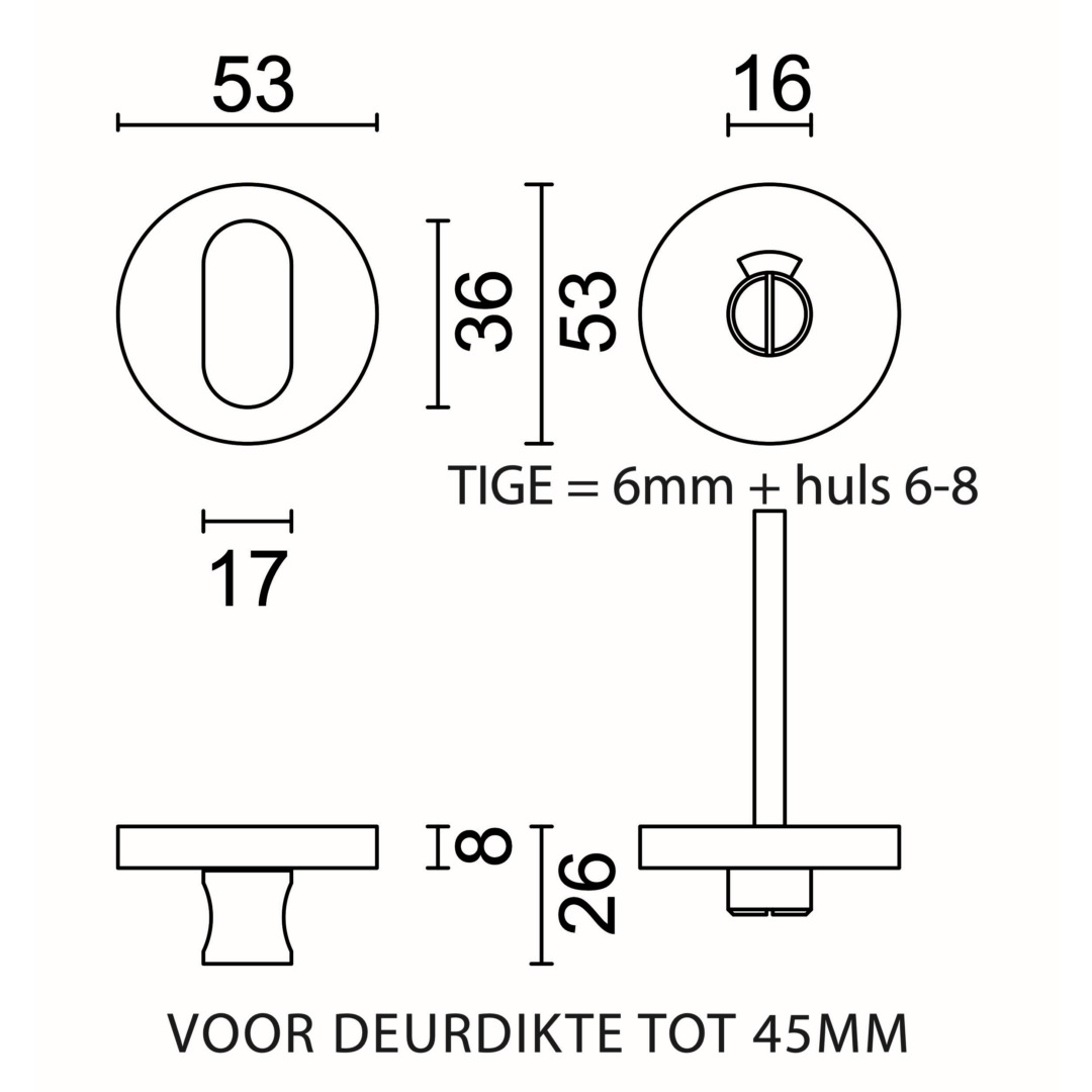 WC garnituur rond SHAPE CLASS 3 INOX PLUS - Afbeelding 2
