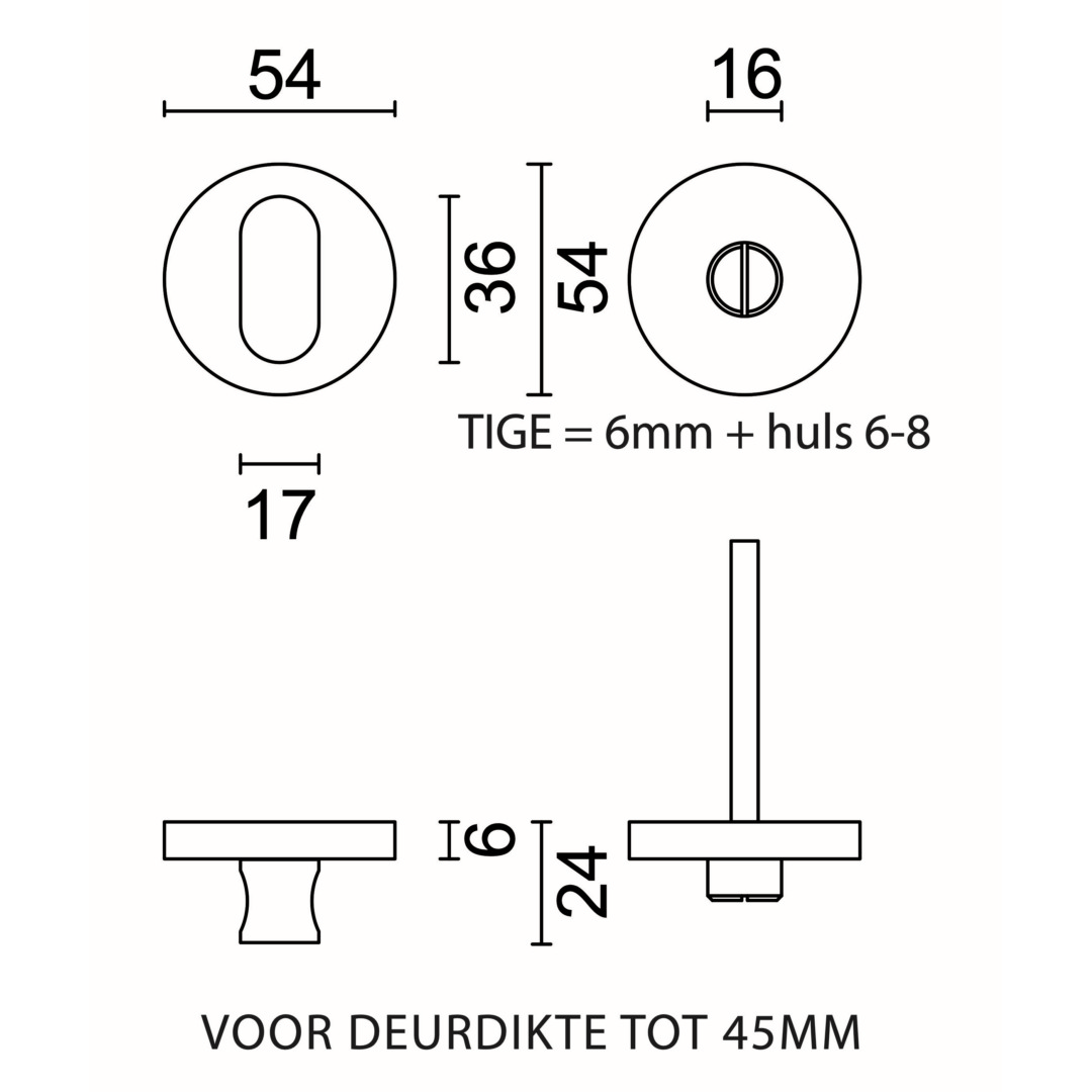 WC garnituur rond SHAPE FLAT INOX PLUS - Afbeelding 2