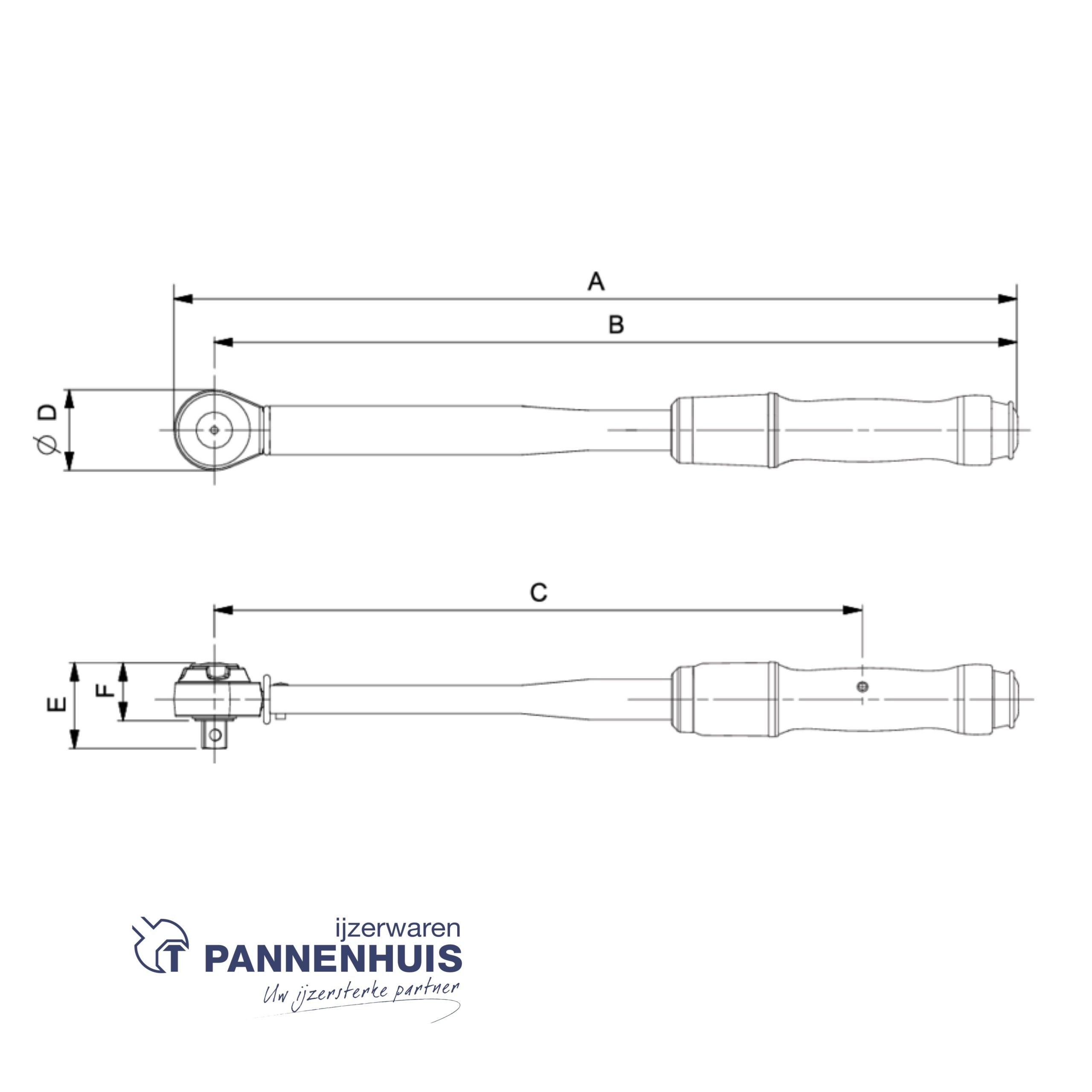Bahco Momentsleutel 1/2" dubbelschaal, vaste ratelkop 40-200 Nm - Afbeelding 5
