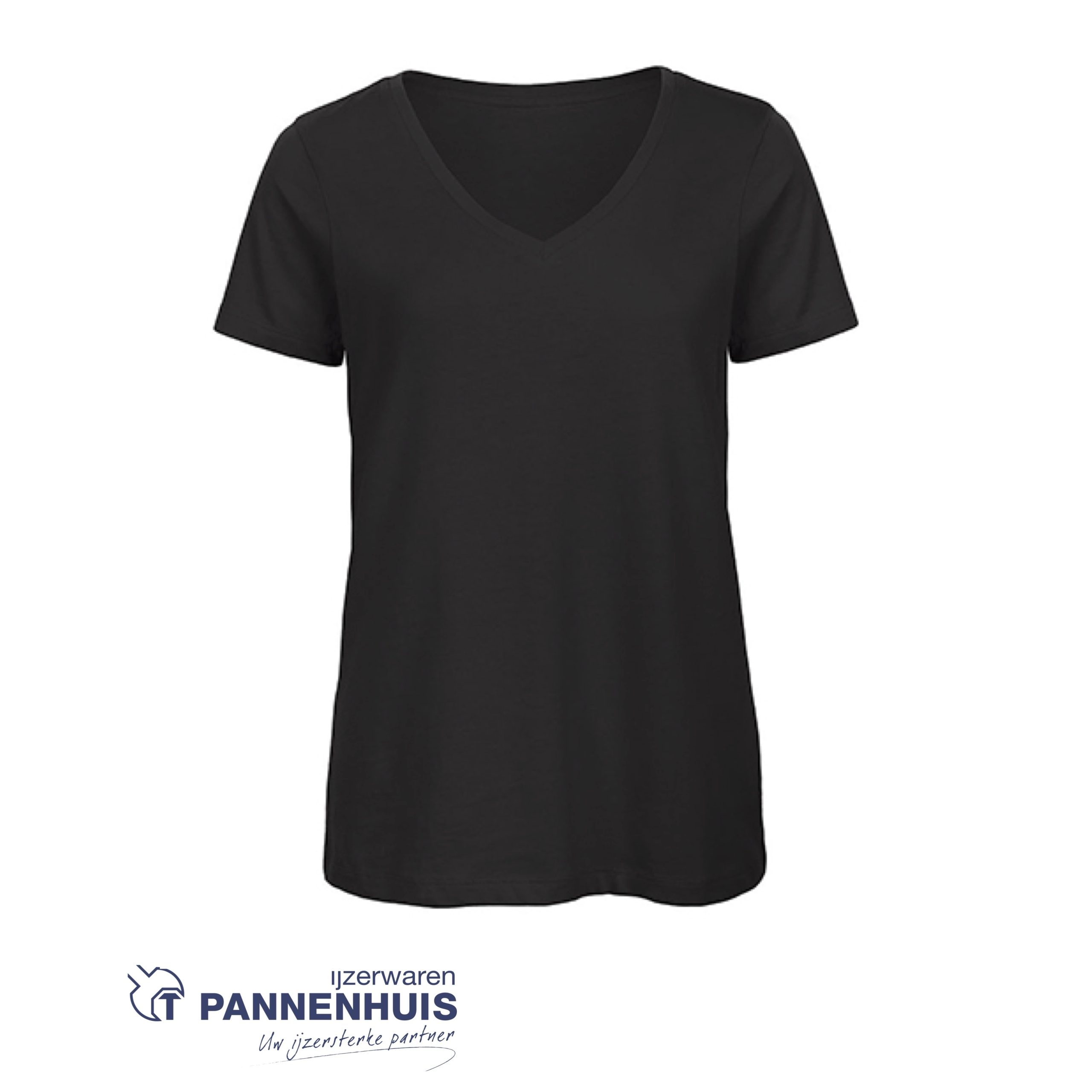 t-shirt zwart v-hals dames Zwart