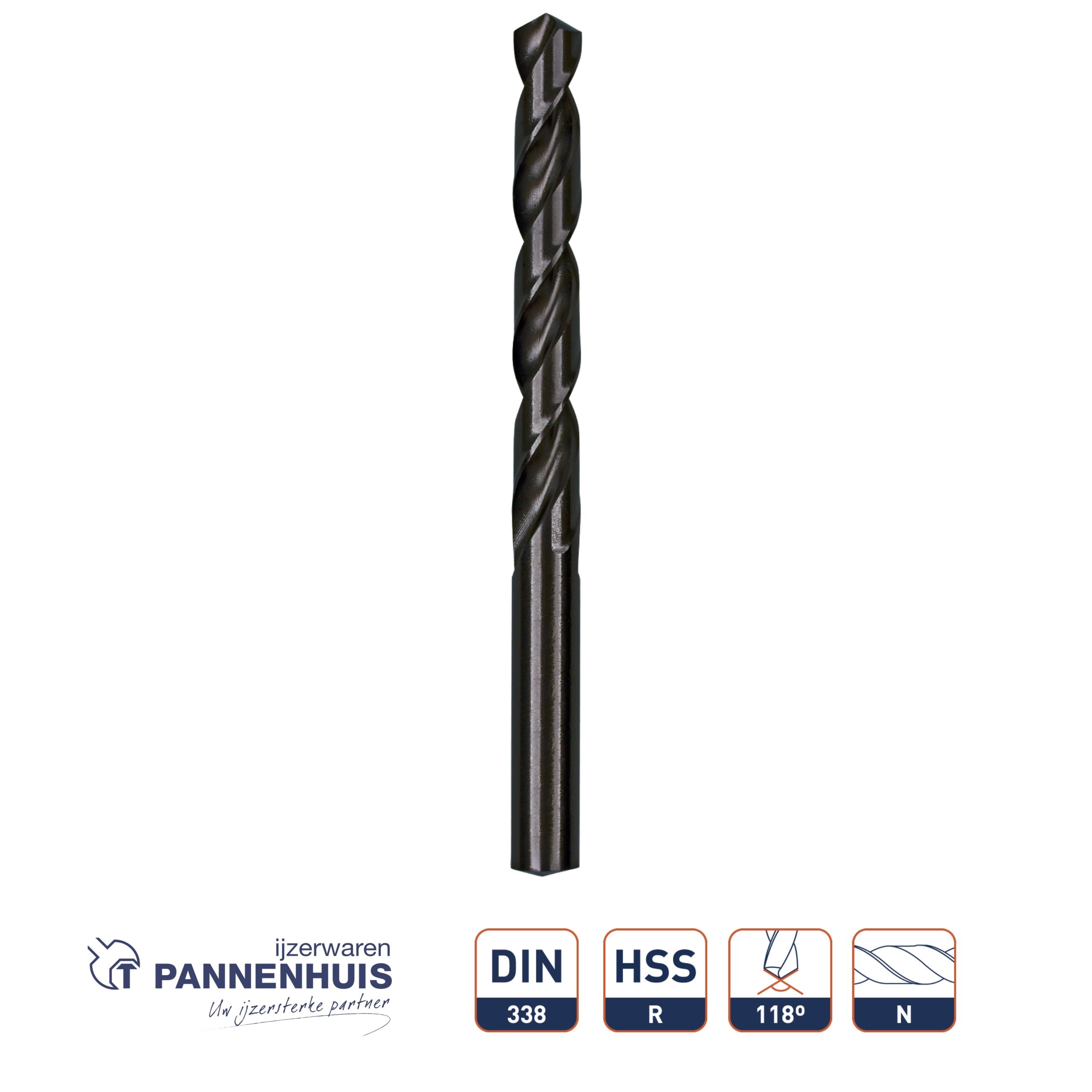 Rolgewalste HSS-R spiraalboor, DIN 338, type N, d.3,5 (10st)