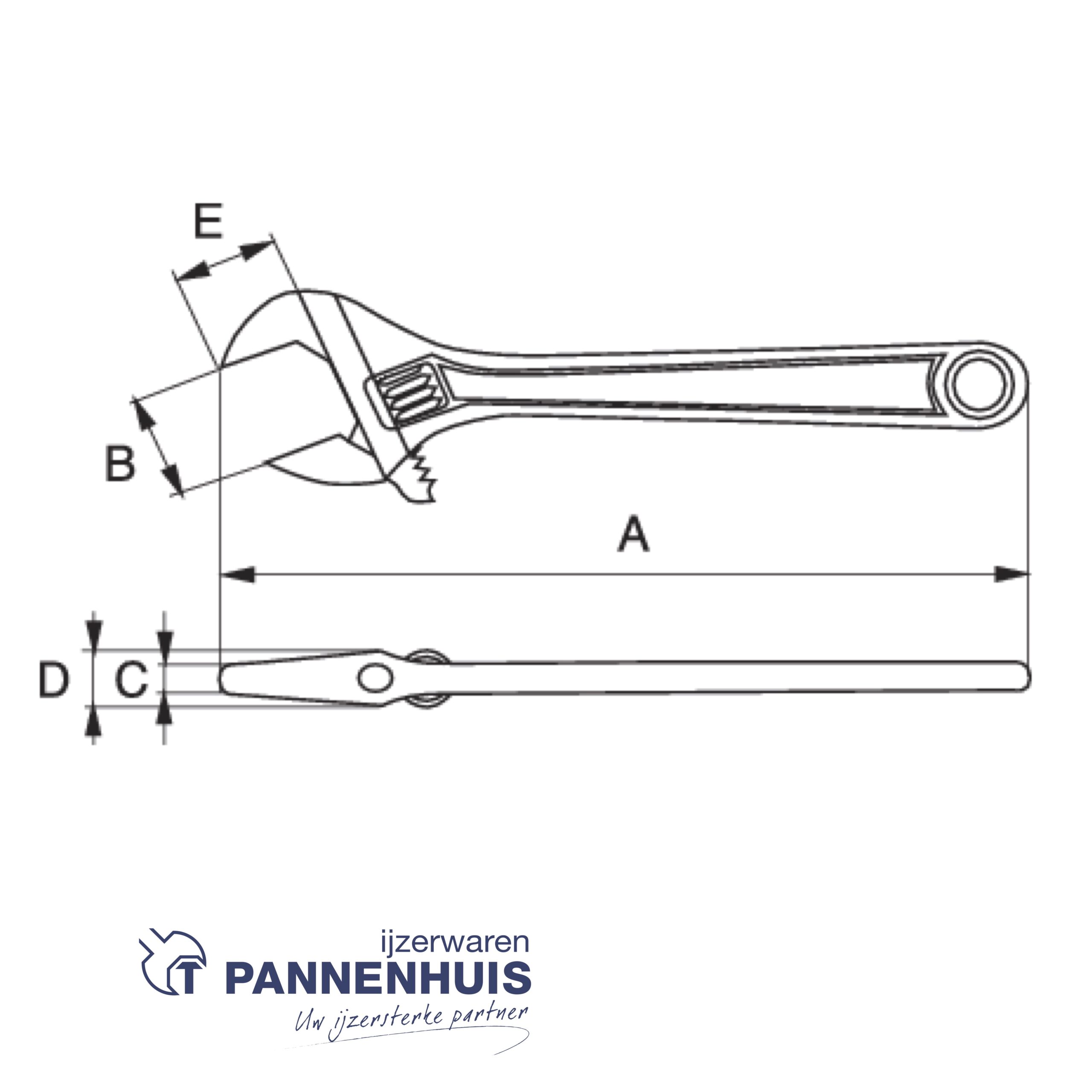 Bahco Moersleutel verstelbaar centrale moer 12" 34 mm 305 mm - Afbeelding 3