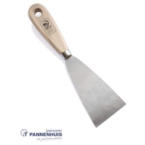 Plamuurmes 60 mm houten greep - verchroomd staal
