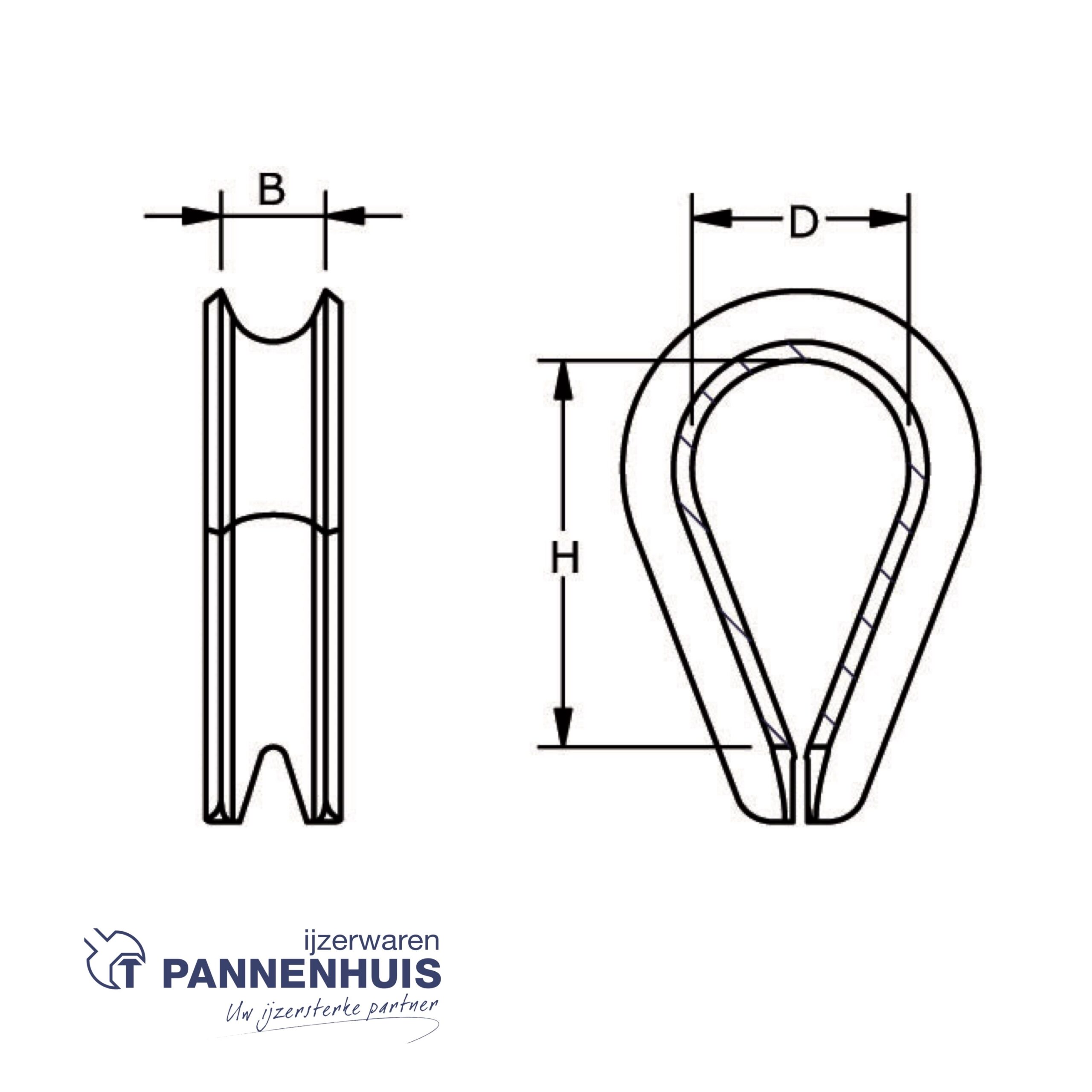 kabelkousen 4 mm verzinkt - Afbeelding 2