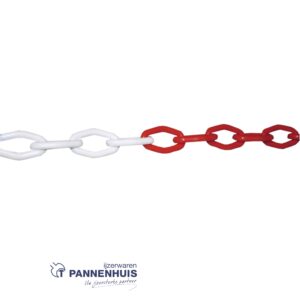Kunststofsignalisatieketting ∅  7,5 mm x 25 m - rood/wit