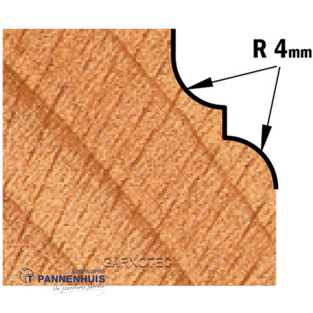 CMT Profielfrees met kogellager, HW D=28,7 x 13mm R=4 L=55,5 S=8 Z2 - Afbeelding 3