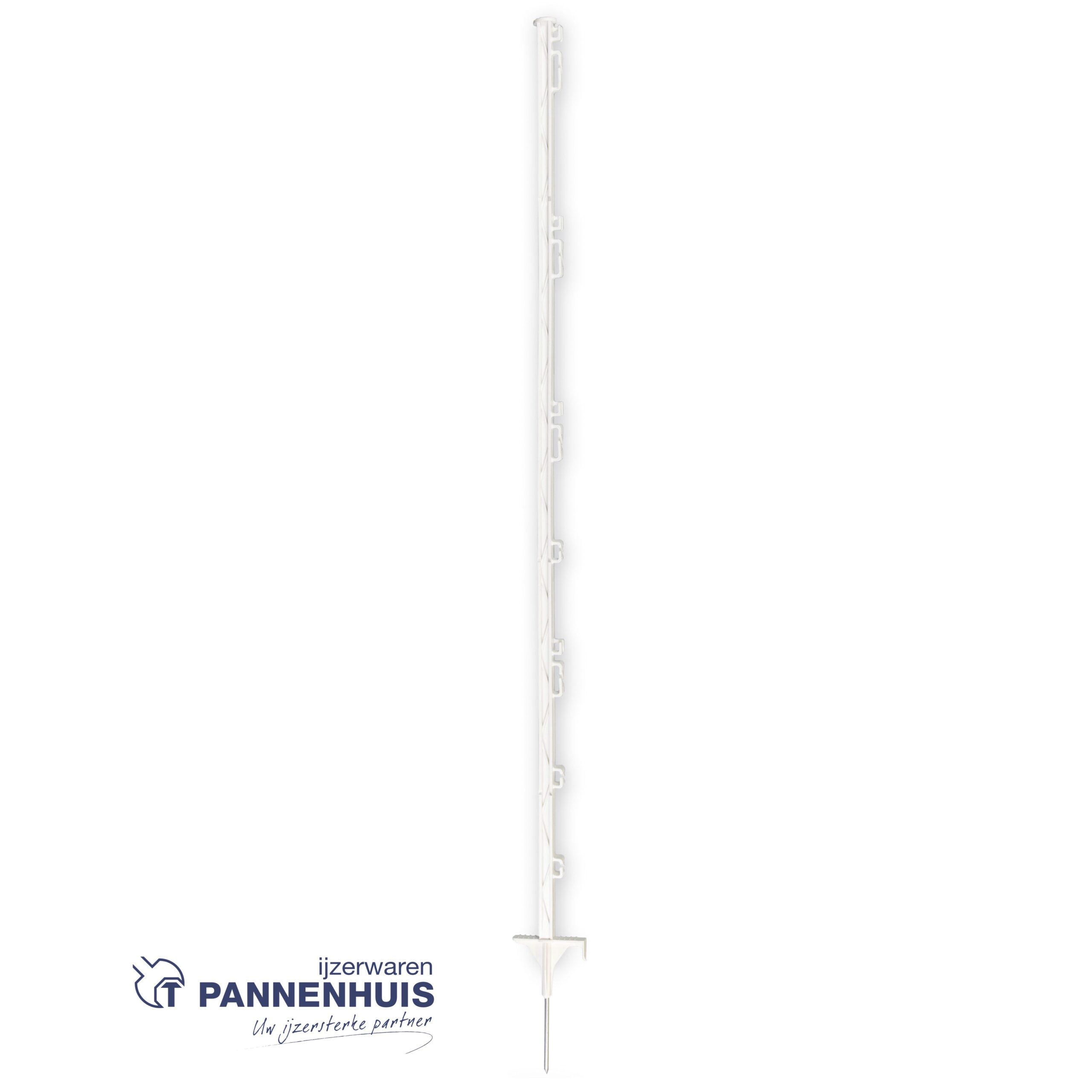 Koltec kunststofpaal wit (160cm) met 8 houders voor koord en lint (PER STUK)