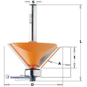 CMT Afkantfrees met kogellager HW D=19 x 11.5mm 15° L=55 S=8 Z2