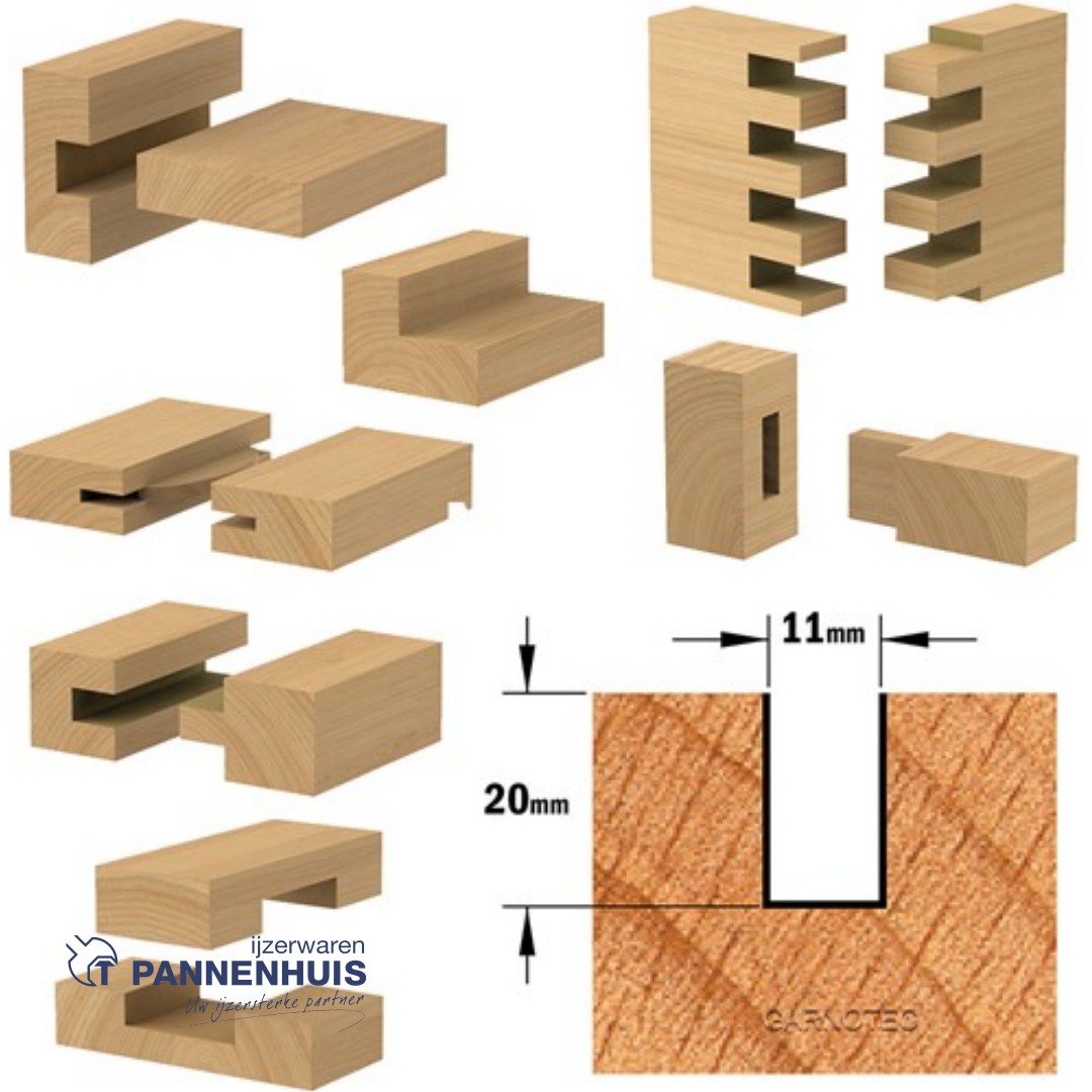 CMT Groeffrees met rechte snijkoppen, HW D=11 x 20mm L=48 S=8 Z2 - Afbeelding 3