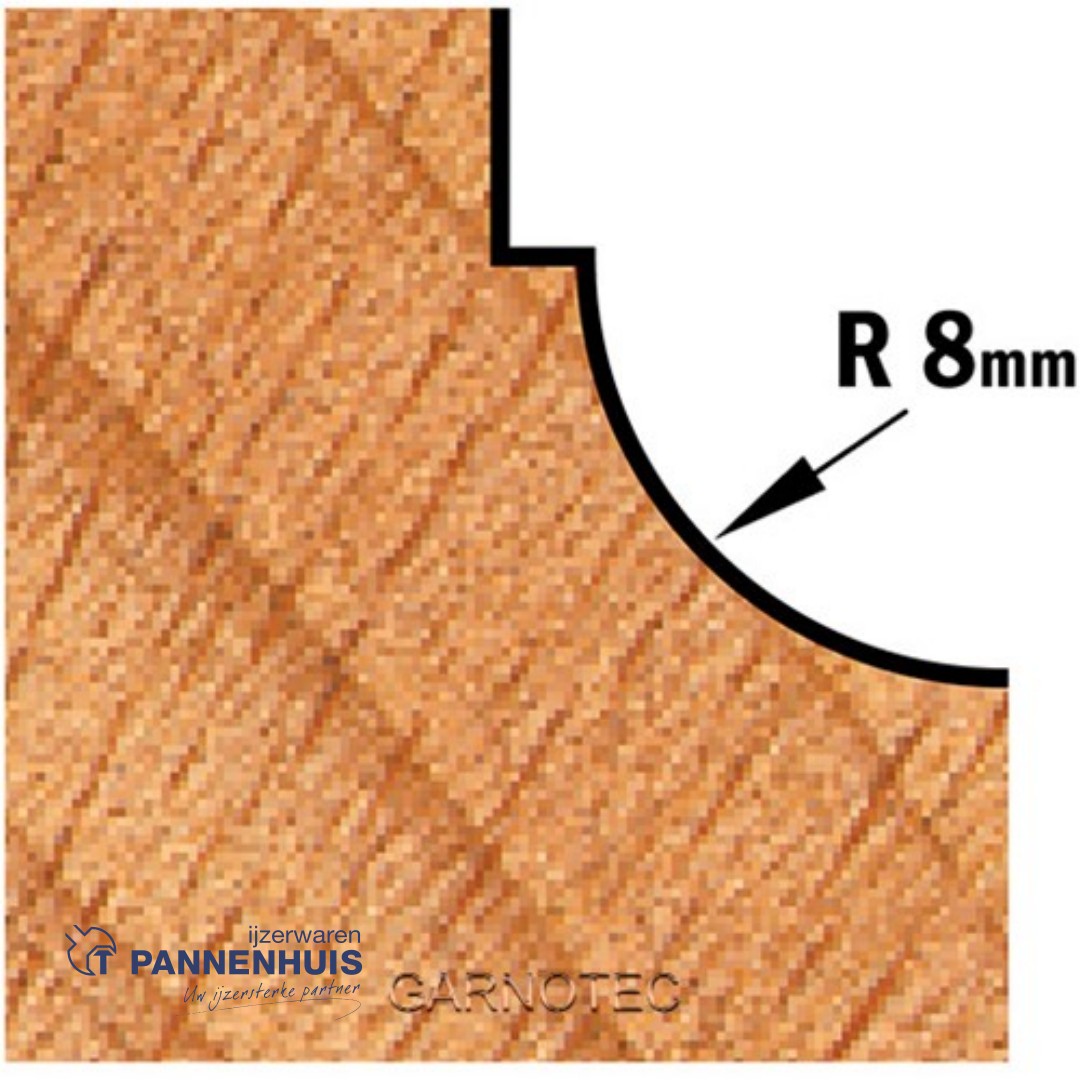 CMT Bolle radiusfrees met kogellager HW D=31,7 x 14,3mm R=8 L=56 S=8 Z2 - Afbeelding 3