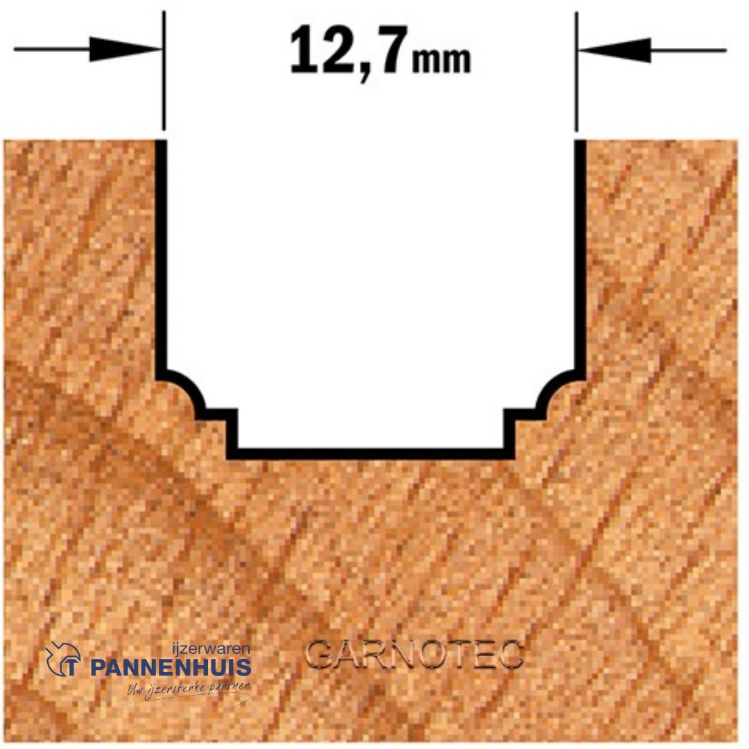 CMT Klassieke profielfrees, HW D=12,7 x 12,7mm R=1,2 L=51 S=8 Z2 - Afbeelding 3