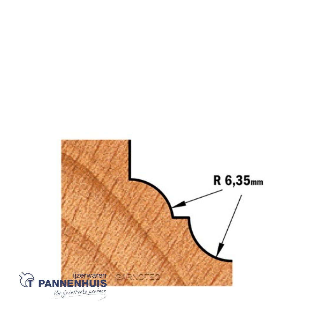 CMT Profielfrees met kogellager, HW D=42,8 x 18.5mm R=6,35 L=61 S=8 Z2 - Afbeelding 3
