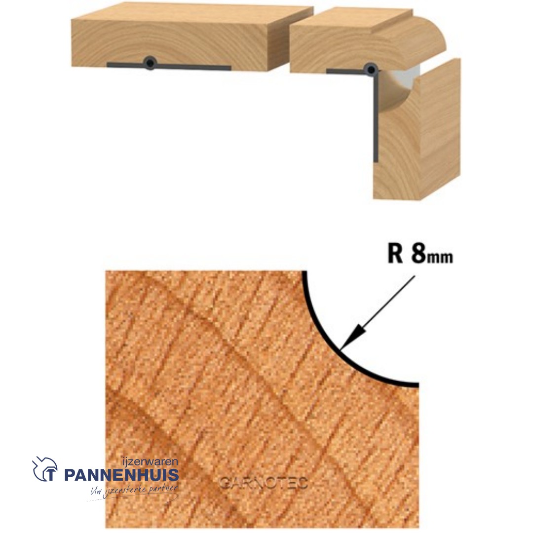 CMT Bolle radiusfrees met kogellager HW D=28,7 x 12.7mm R=8 L=54 S=8 Z2 - Afbeelding 3