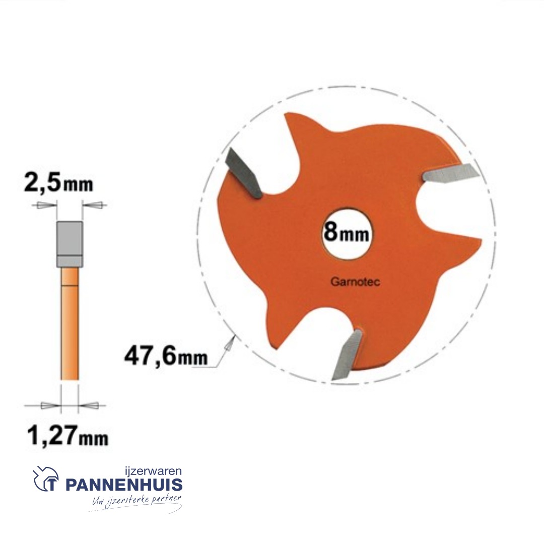 CMT Schijffrees, HW D=47,6 x 2,5mm S=8 Z3 - Afbeelding 2