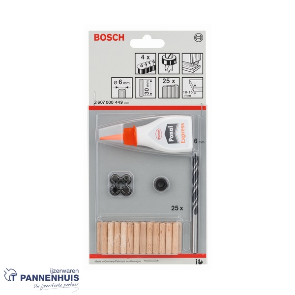 Bosch 32-delige houtdeuvelset 6 x 30 mm - Afbeelding 2
