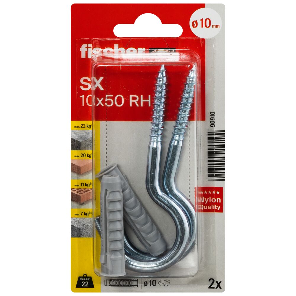 fischer Plug SX 10 x 50 met ronde haak (blister) - Afbeelding 2