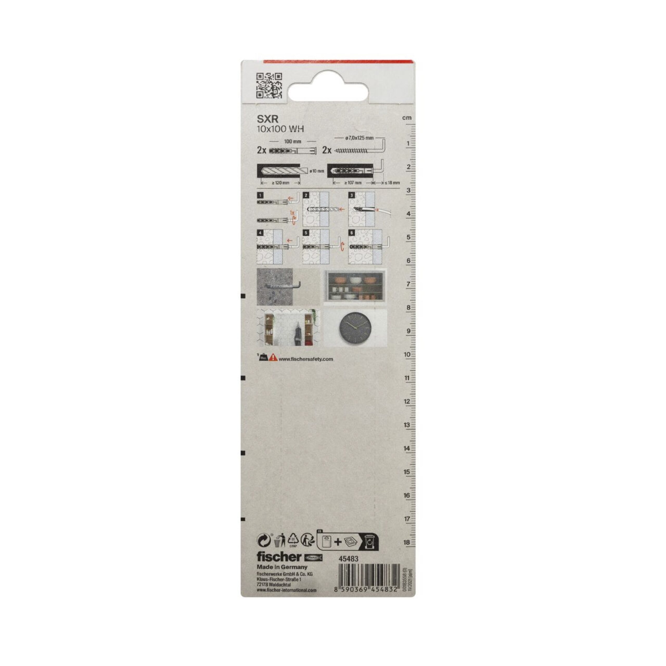 fischer Constructieplug SXR 10 x 100 WH winkelhaak (blister) - Afbeelding 4