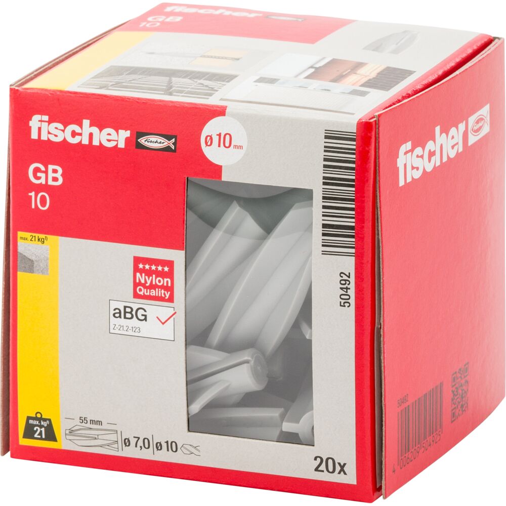 fischer Gasbetonplug GB 10 (20st) - Afbeelding 2